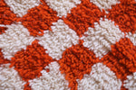 Moroccan Round Rug - Handmade Checkered Orange Rug