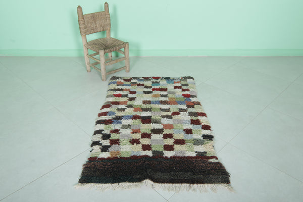 Handmade colorful Moroccan berber rug – 2.6 x 4.1 ft | Unique patchwork carpet