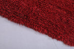 Handmade Moroccan Berber Rug 2.5 X 5.4 Feet - Bold Red with Textured Stripes