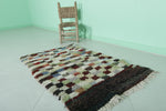 Handmade Colorful Moroccan Berber Rug – 2.6 x 4.1 ft | Unique Patchwork Carpet