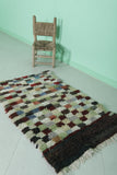 Handmade Colorful Moroccan Berber Rug – 2.6 x 4.1 ft | Unique Patchwork Carpet