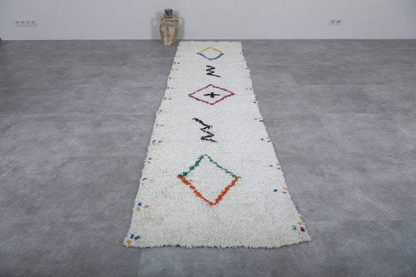 Moroccan handmade runner rug 2.6 x 11.4 FT | Unique berber style