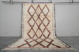 6.4 x 10.2 FT Moroccan Rug - Authentic Berber Shag Rug with Red & Black Diamond Accents