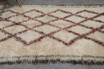 6.4 x 10.2 FT Moroccan Rug - Authentic Berber Shag Rug with Red & Black Diamond Accents