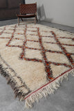 6.4 x 10.2 FT Moroccan Rug - Authentic Berber Shag Rug with Red & Black Diamond Accents