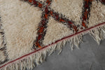 6.4 x 10.2 FT Moroccan Rug - Authentic Berber Shag Rug with Red & Black Diamond Accents