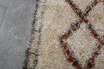 6.4 x 10.2 FT Moroccan Rug - Authentic Berber Shag Rug with Red & Black Diamond Accents