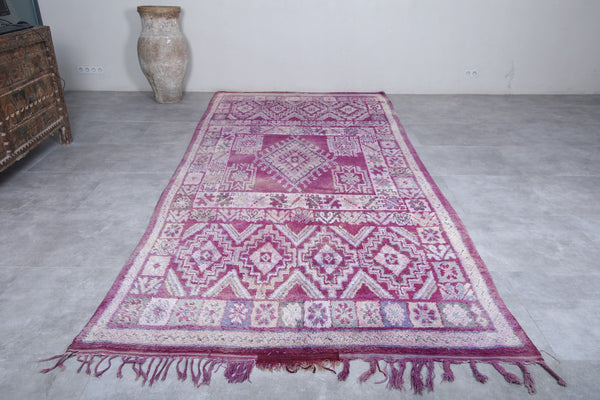 6 x 13.5 Feet boujaad Moroccan rug | Vintage pink & geometric patterns
