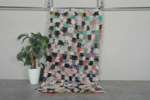 Textured Moroccan Boucherouite Rug – 3.6 ft x 6.4 ft