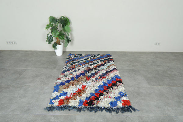 Authentic Moroccan boucherouite rug - Handcrafted shaggy textile - 3.7 ft x 6.2 ft