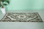 Vintage Moroccan Runner Rug – 2.5 x 5.9 FT | Handwoven Neutral Tones