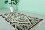 Vintage Moroccan Runner Rug – 2.5 x 5.9 FT | Handwoven Neutral Tones