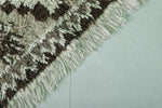 Vintage Moroccan Runner Rug – 2.5 x 5.9 FT | Handwoven Neutral Tones