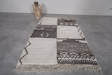 Handwoven Moroccan Berber Rug – Black and White Geometric Design, 3.6 FT X 4.9 FT