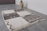 Handwoven Moroccan Berber Rug – Black and White Geometric Design, 3.6 FT X 4.9 FT