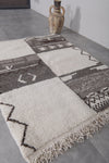 Handwoven Moroccan Berber Rug – Black and White Geometric Design, 3.6 FT X 4.9 FT