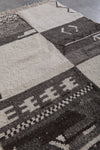 Handwoven Moroccan Berber Rug – Black and White Geometric Design, 3.6 FT X 4.9 FT