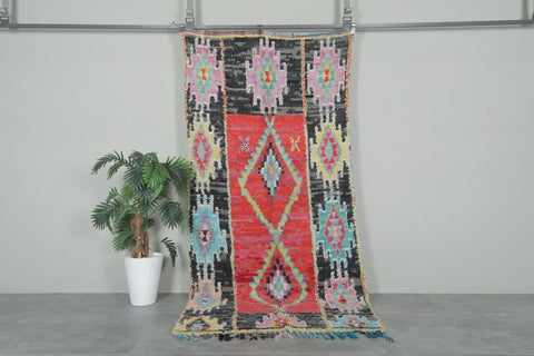 Tribal Red Vintage Moroccan Rug – 3.8 ft x 8.3 ft