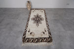 Small Berber Moroccan Runner Rug – 2.7 FT X 6.3 FT | Elegant Brown & Cream Pattern