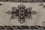 Small Berber Moroccan Runner Rug – 2.7 FT X 6.3 FT | Elegant Brown & Cream Pattern