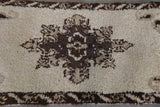 Small Berber Moroccan Runner Rug – 2.7 FT X 6.3 FT | Elegant Brown & Cream Pattern