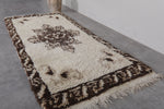 Small Berber Moroccan Runner Rug – 2.7 FT X 6.3 FT | Elegant Brown & Cream Pattern