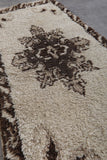 Small Berber Moroccan Runner Rug – 2.7 FT X 6.3 FT | Elegant Brown & Cream Pattern