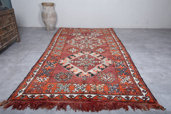 Authentic boujaad Moroccan rug - Bold geometric design 6.7 x 12.7 Feet