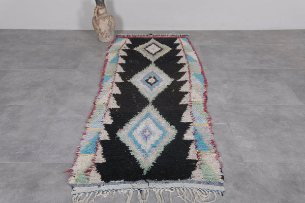 Handwoven Moroccan Rug 2.9x7.5 Feet | Vibrant Diamond Design