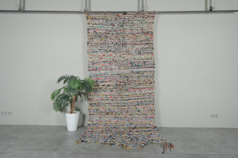 Neutral Moroccan Flatweave Rug – 4.2 ft x 9.1 ft