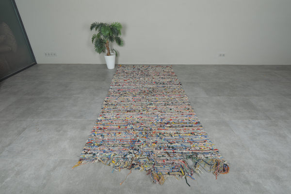 Neutral Moroccan Flatweave Rug – 4.2 ft x 9.1 ft