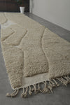 Custom Handmade Moroccan Runner Rug - Beige & White Wool Rug