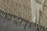 Custom Handmade Moroccan Runner Rug - Beige & White Wool Rug