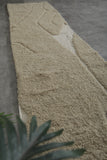 Custom Handmade Moroccan Runner Rug - Beige & White Wool Rug