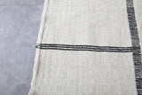 White Kilim Rug with Black Patterns