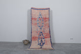 Runner handmade vintage Moroccan rug 3 FT X 7.5 FT