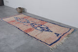 Runner handmade vintage Moroccan rug 3 FT X 7.5 FT