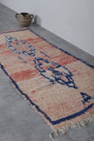 Runner handmade vintage Moroccan rug 3 FT X 7.5 FT