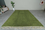 Handmade Custom Green Moroccan Rug – Solid Color Design