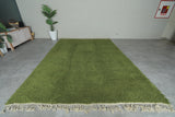 Handmade Custom Green Moroccan Rug – Solid Color Design