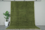 Handmade Custom Green Moroccan Rug – Solid Color Design