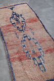 Runner handmade vintage Moroccan rug 3 FT X 7.5 FT