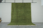 Handmade Custom Green Moroccan Rug – Solid Color Design