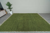 Handmade Custom Green Moroccan Rug – Solid Color Design