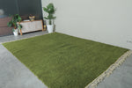 Handmade Custom Green Moroccan Rug – Solid Color Design