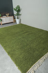 Handmade Custom Green Moroccan Rug – Solid Color Design