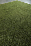 Handmade Custom Green Moroccan Rug – Solid Color Design
