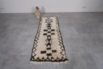 Handcrafted Wool Berber Moroccan Entryway Rug - 2.3 FT X 6.3 FT | Unique Geometric Design