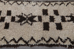 Handcrafted Wool Berber Moroccan Entryway Rug - 2.3 FT X 6.3 FT | Unique Geometric Design