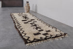 Handcrafted Wool Berber Moroccan Entryway Rug - 2.3 FT X 6.3 FT | Unique Geometric Design